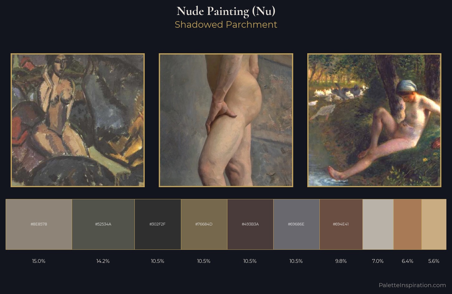 nude painting (nu) Palette 19 — Shadowed Parchment