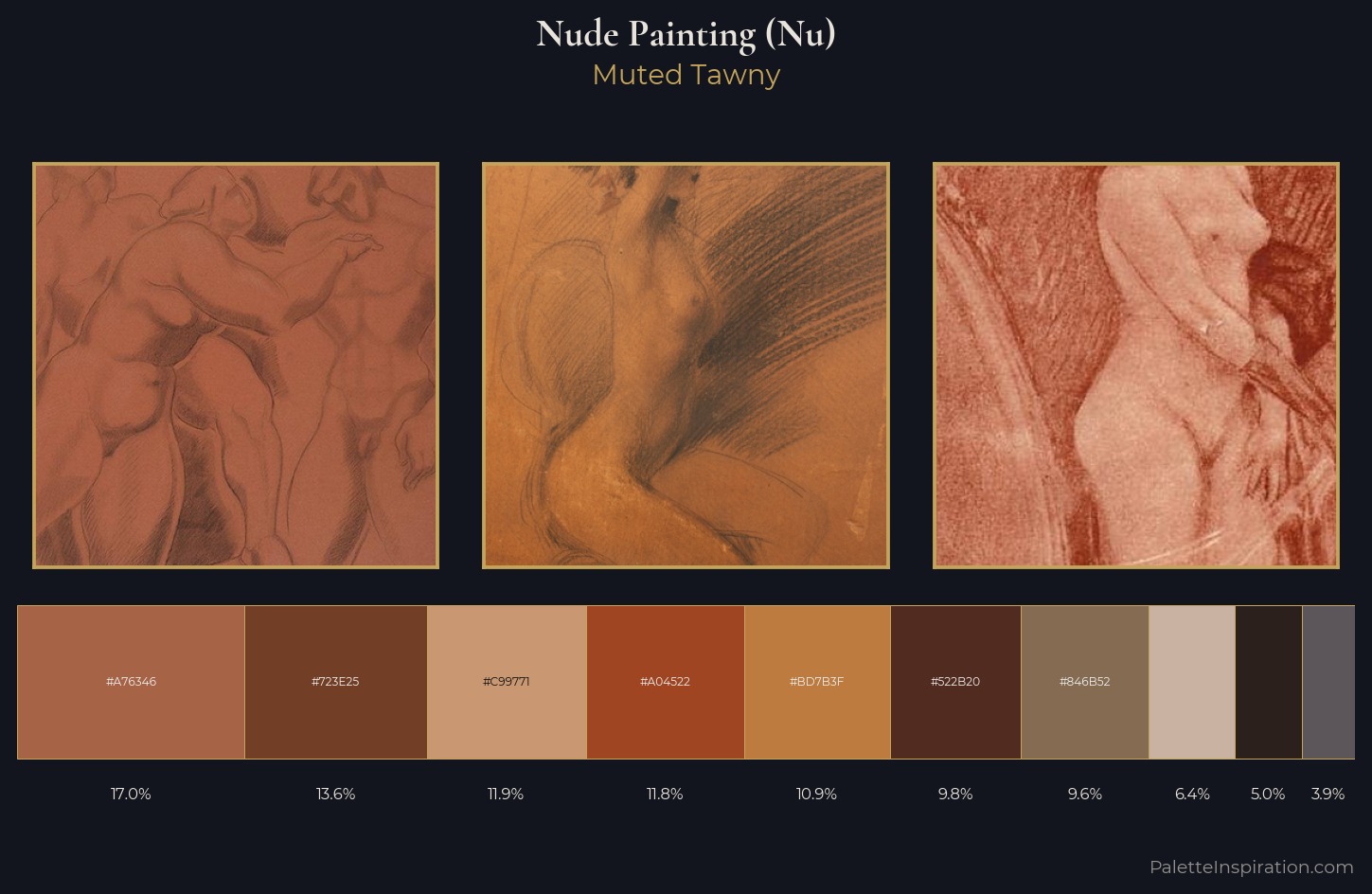 nude painting (nu) Palette 22 — Muted Tawny