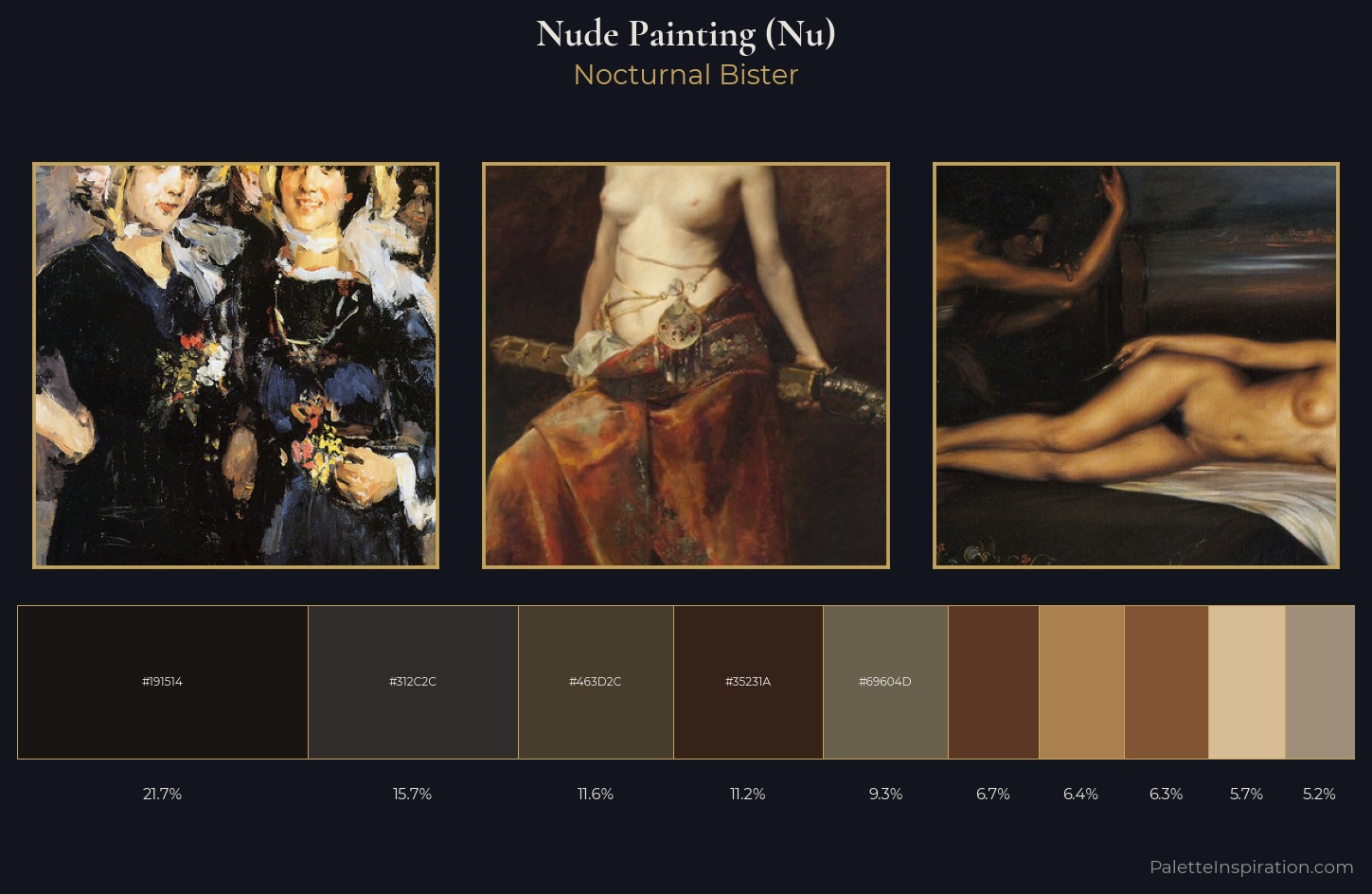nude painting (nu) Palette 24 — Nocturnal Bister