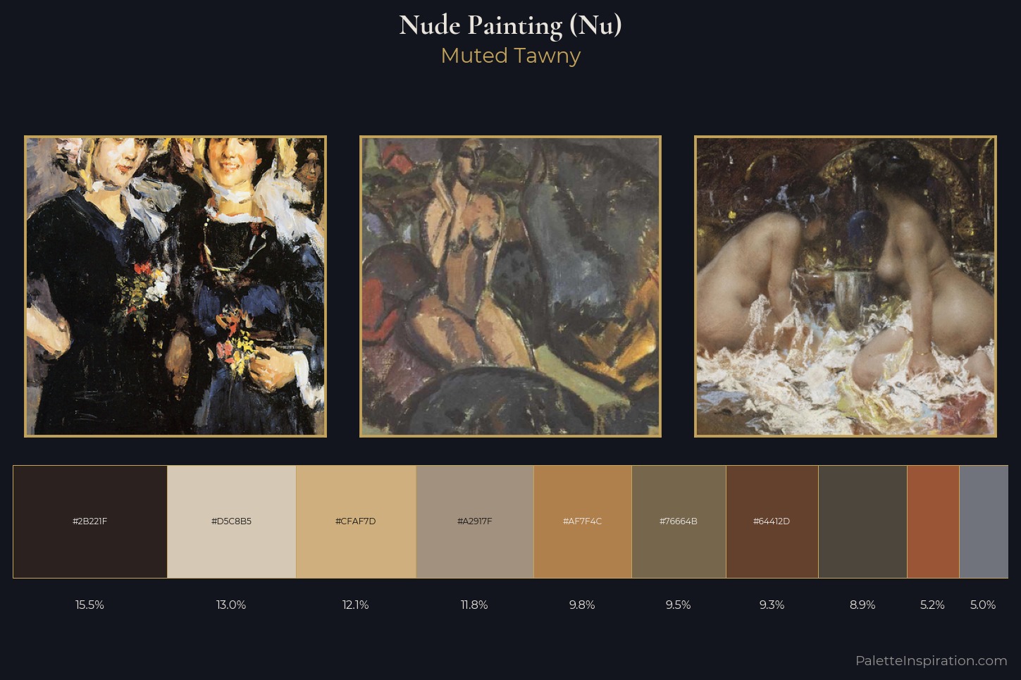 nude painting (nu) Master Palette — Muted Tawny