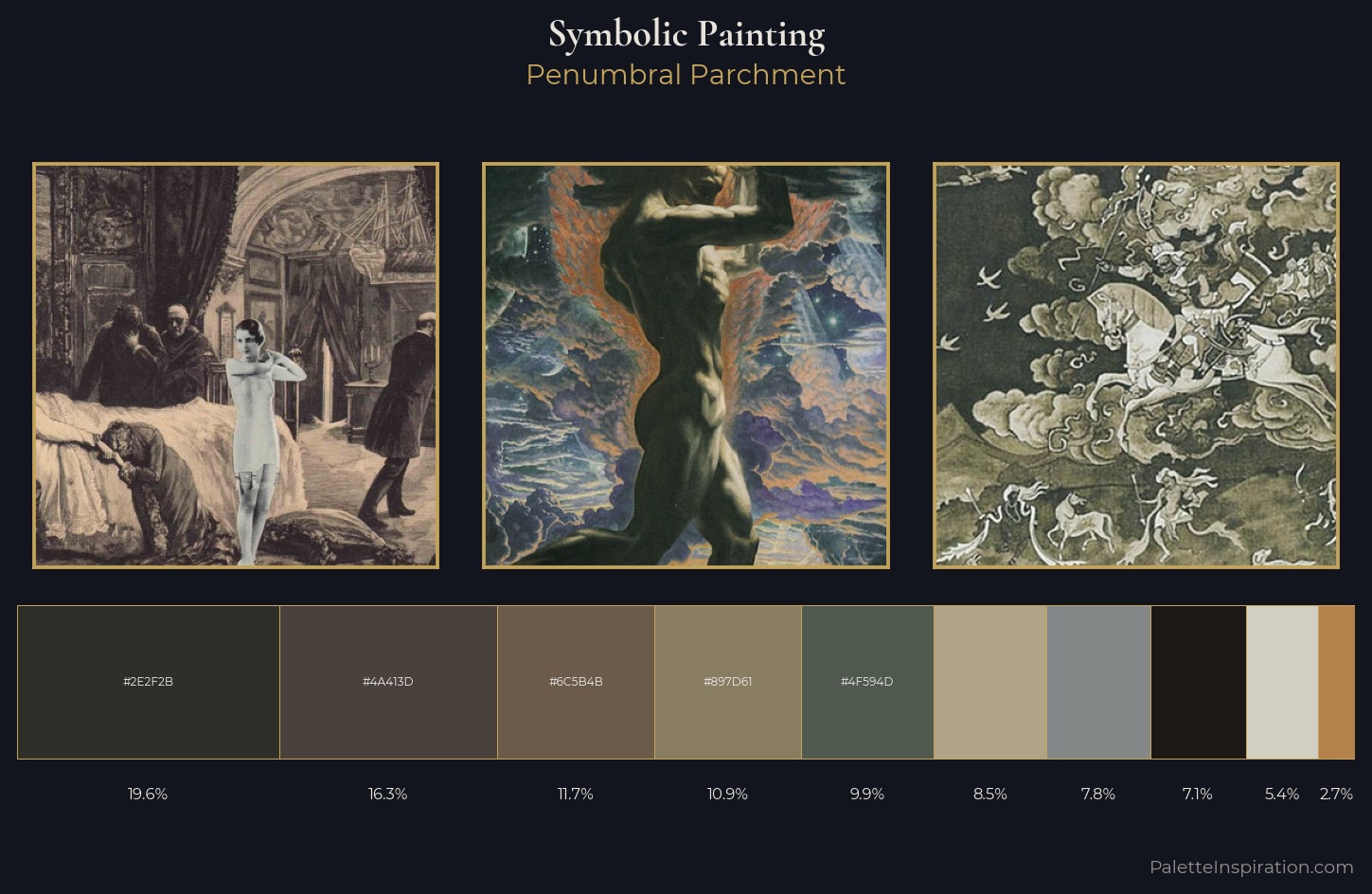 symbolic painting Palette 26 — Penumbral Parchment