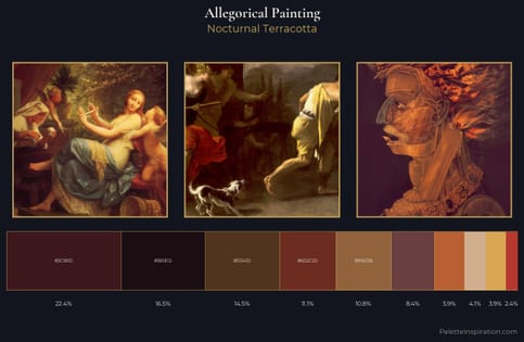 allegorical painting Palette 32 - Nocturnal Terracotta