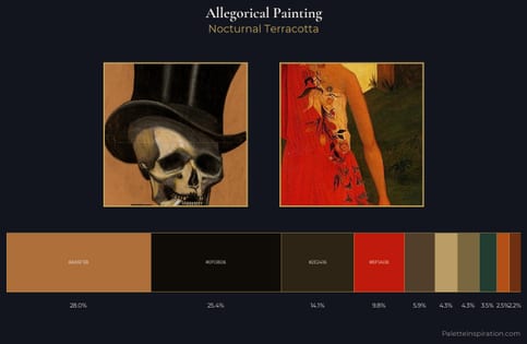 allegorical painting Palette 35 - Nocturnal Terracotta