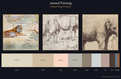 animal painting Palette 1 - Gleaming Cream
