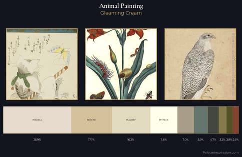 animal painting Palette 2 - Gleaming Cream