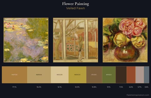 flower painting Palette 12 - Veiled Fawn
