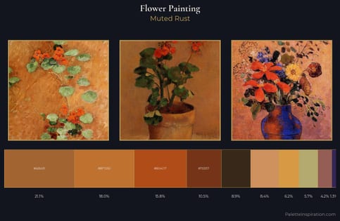 flower painting Palette 27 - Muted Rust
