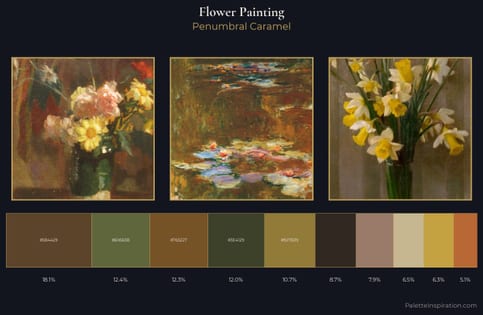 flower painting Palette 29 - Penumbral Caramel
