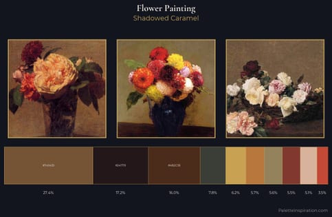 flower painting Palette 33 - Shadowed Caramel