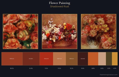 flower painting Palette 36 - Shadowed Rust