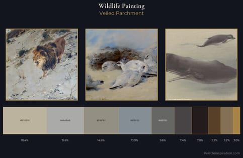 wildlife painting Palette 7 - Veiled Parchment