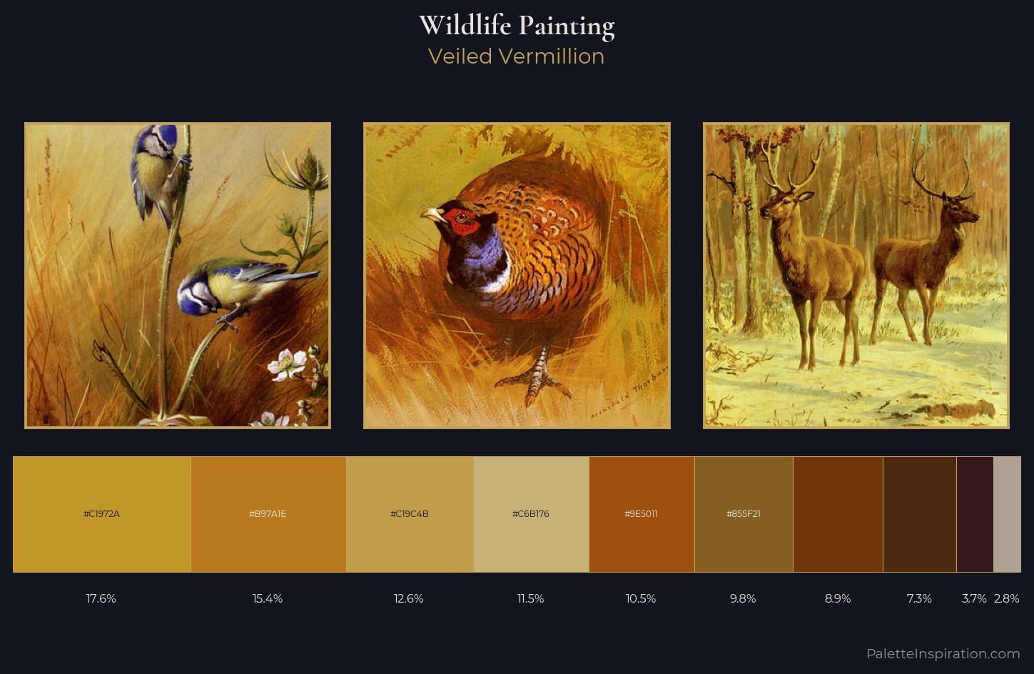 wildlife painting Palette 11 — Veiled Vermillion