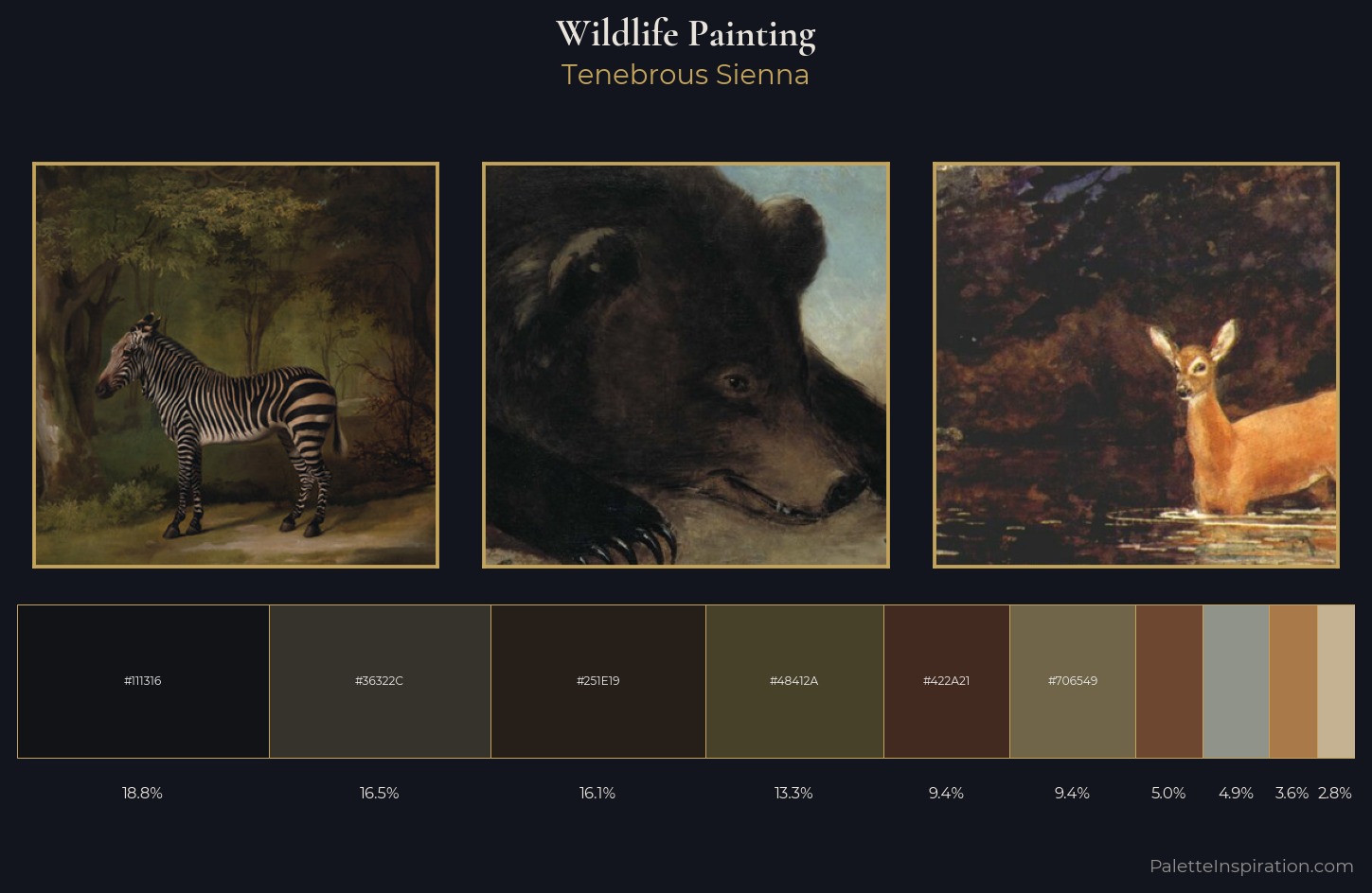 wildlife painting Palette 17 — Tenebrous Sienna