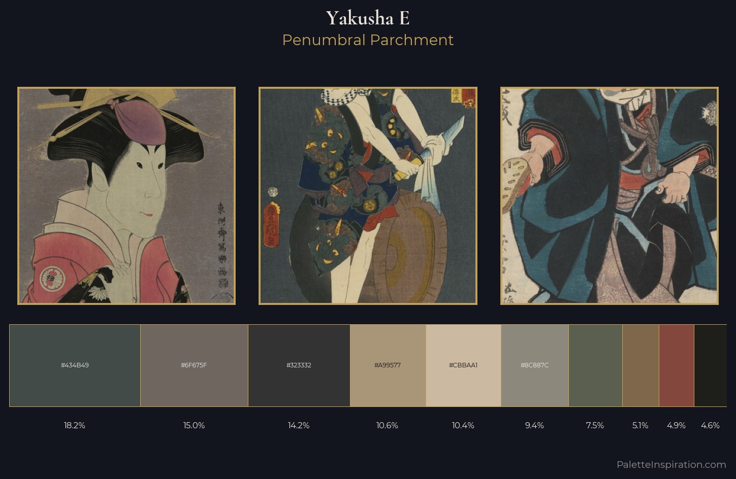 yakusha-e Palette 14 — Penumbral Parchment
