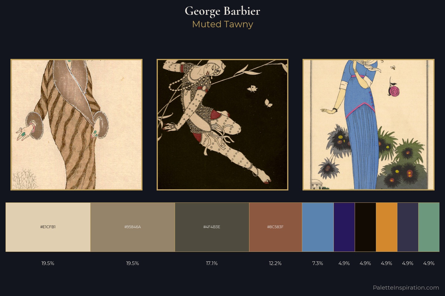 George Barbier Master Palette — Muted Tawny