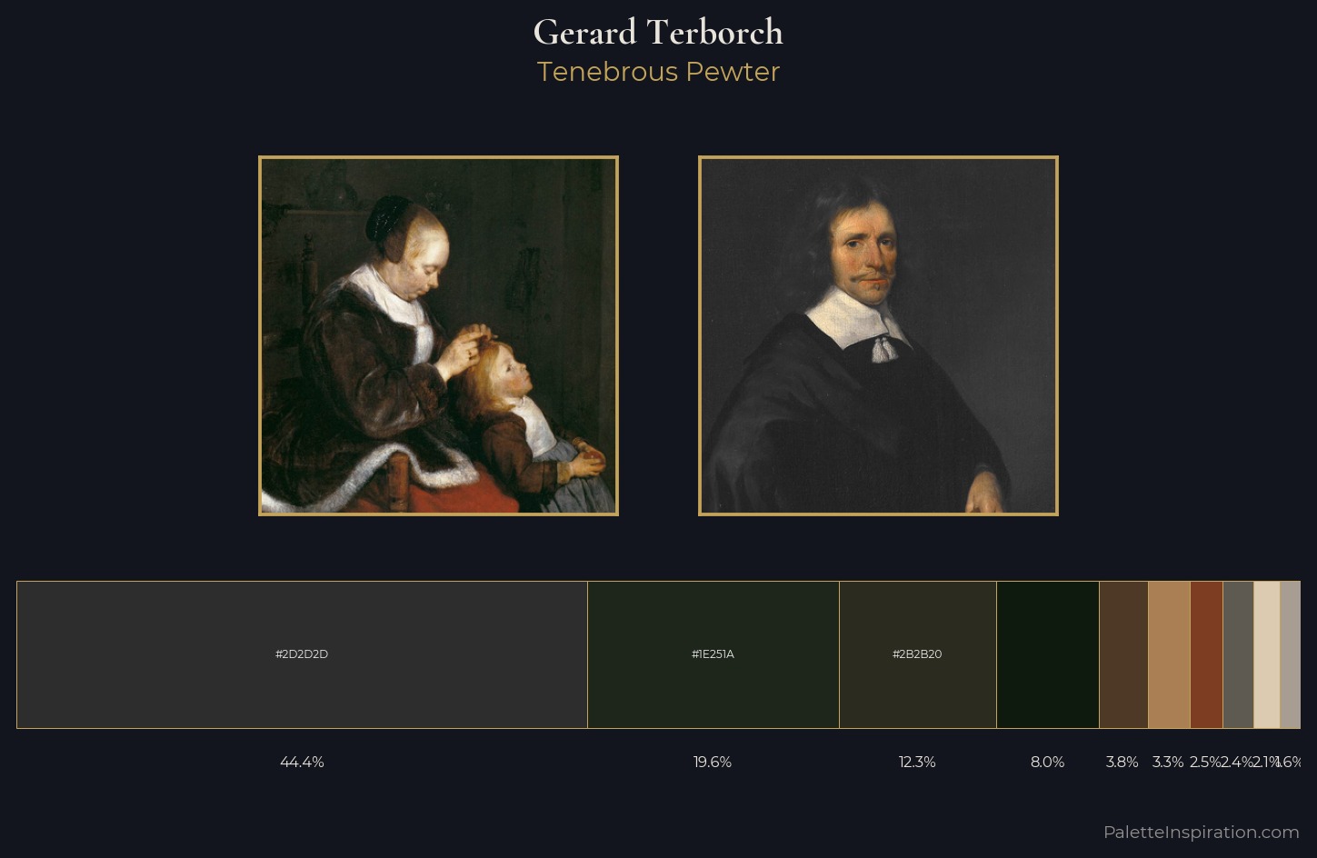 Gerard Terborch Palette 6 — Tenebrous Pewter