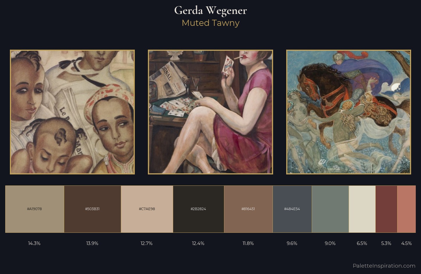 Gerda Wegener Palette 10 — Muted Tawny