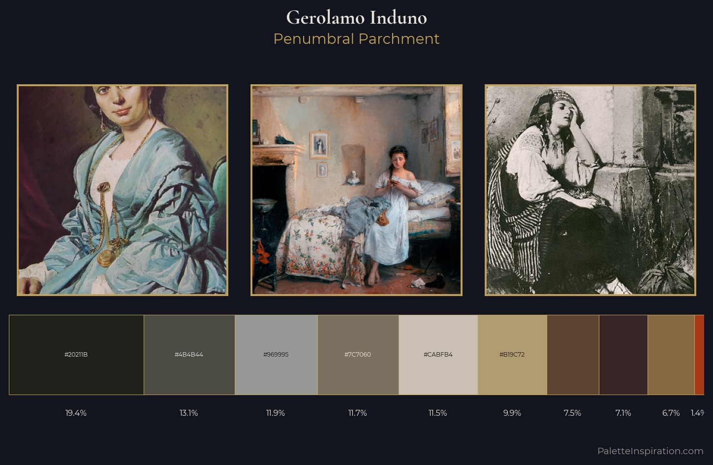 Gerolamo Induno Palette 8 — Penumbral Parchment