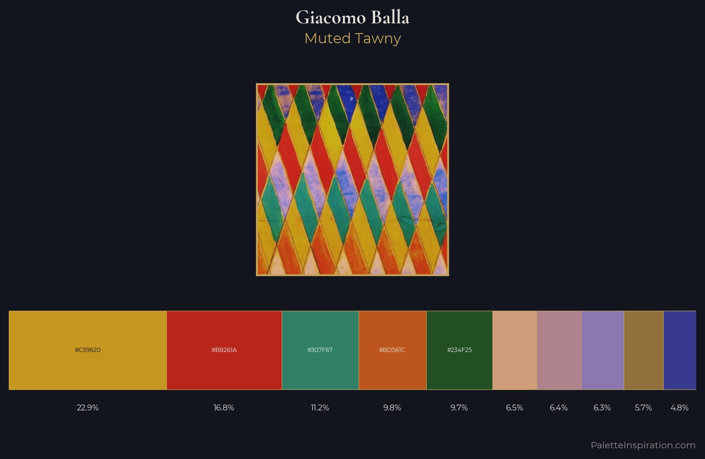 Giacomo Balla Palette 6 — Muted Tawny