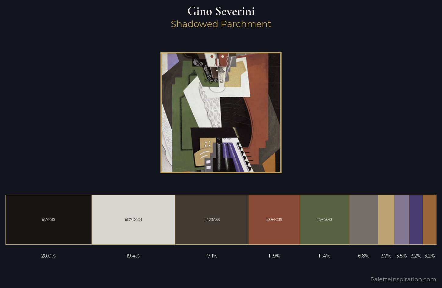 Gino Severini Palette 6 — Shadowed Parchment