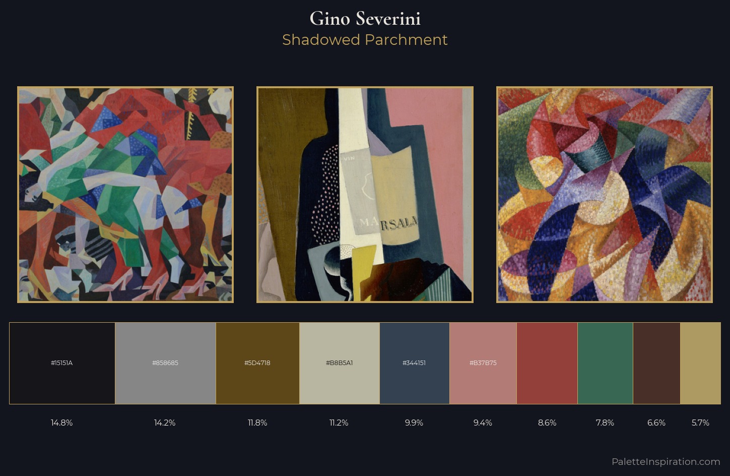 Gino Severini Palette 7 — Shadowed Parchment