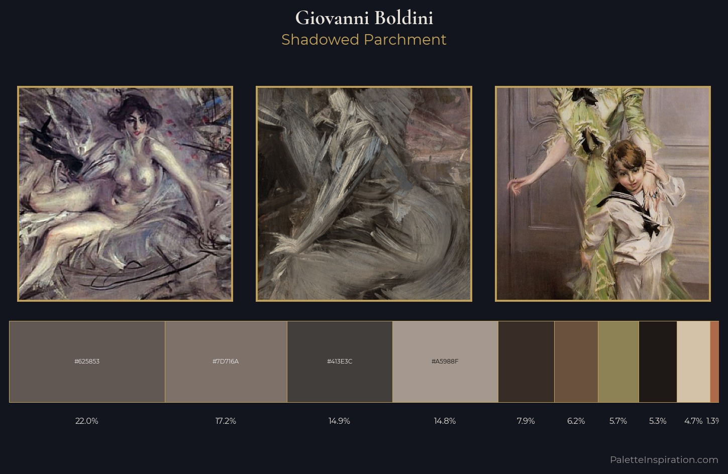 Giovanni Boldini Palette 13 — Shadowed Parchment