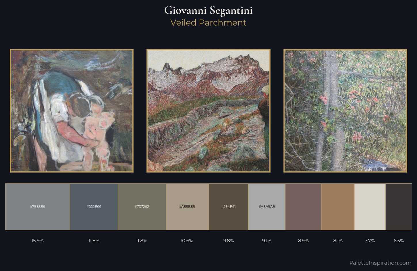 Giovanni Segantini Palette 6 — Veiled Parchment
