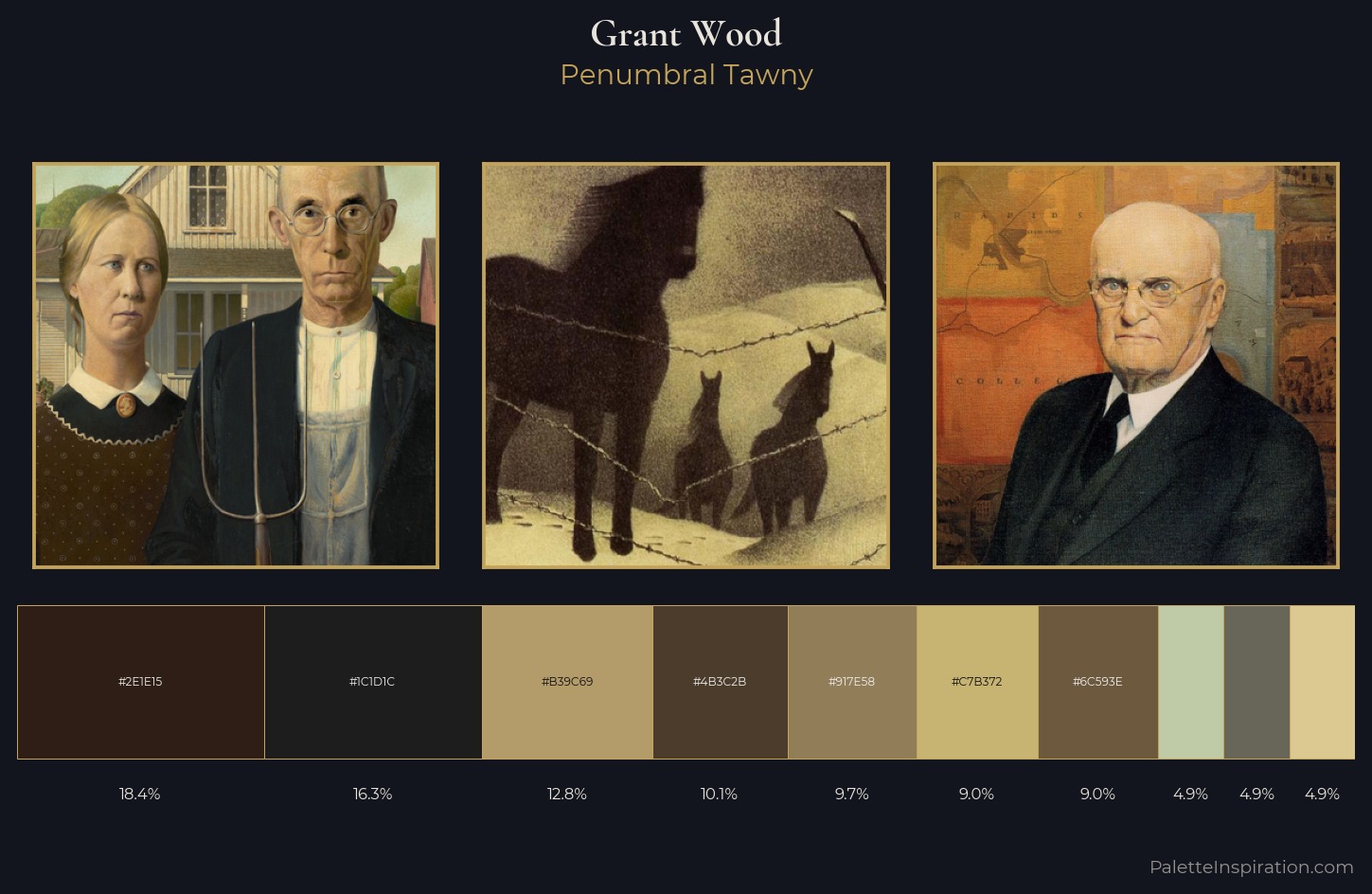 Grant Wood Palette 3 — Penumbral Tawny