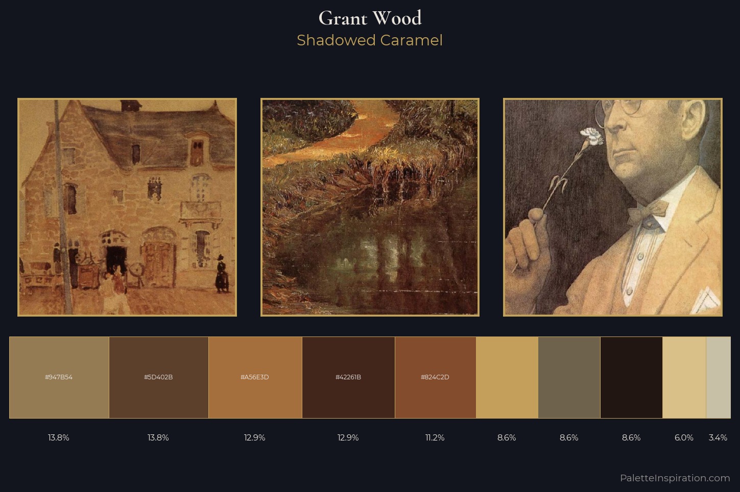 Grant Wood Master Palette — Shadowed Caramel