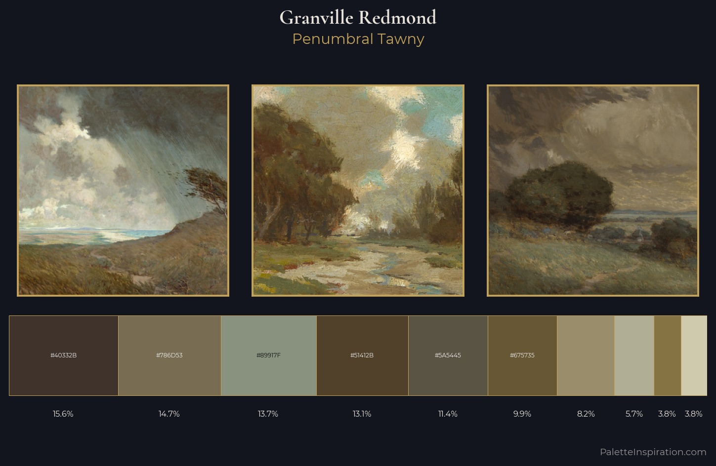Granville Redmond Palette 6 — Penumbral Tawny