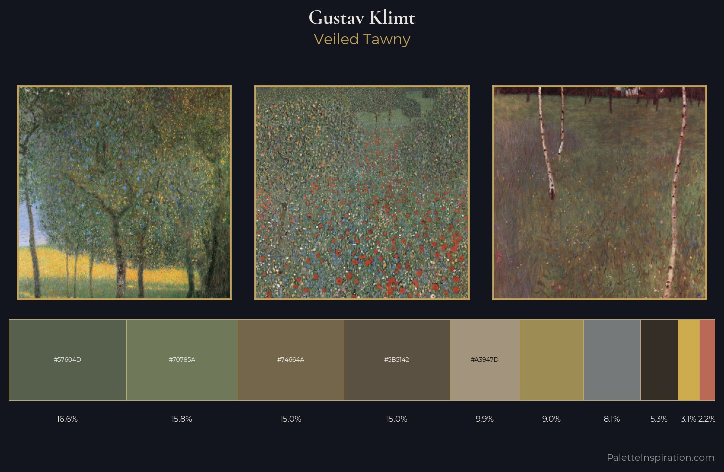 Gustav Klimt Palette 11 — Veiled Tawny