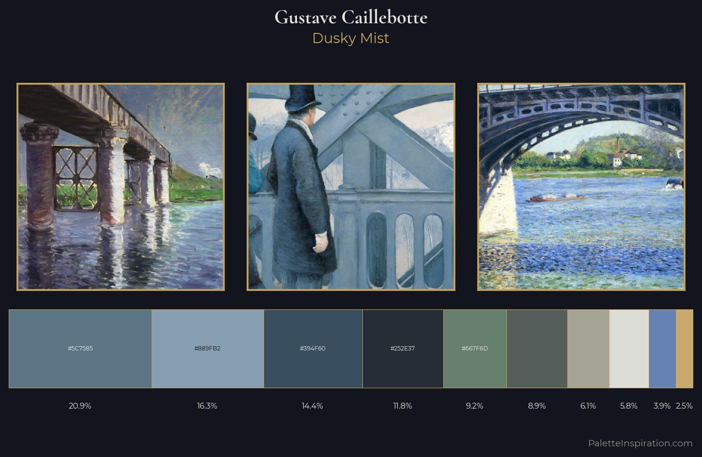 Gustave Caillebotte Palette 6 — Dusky Mist