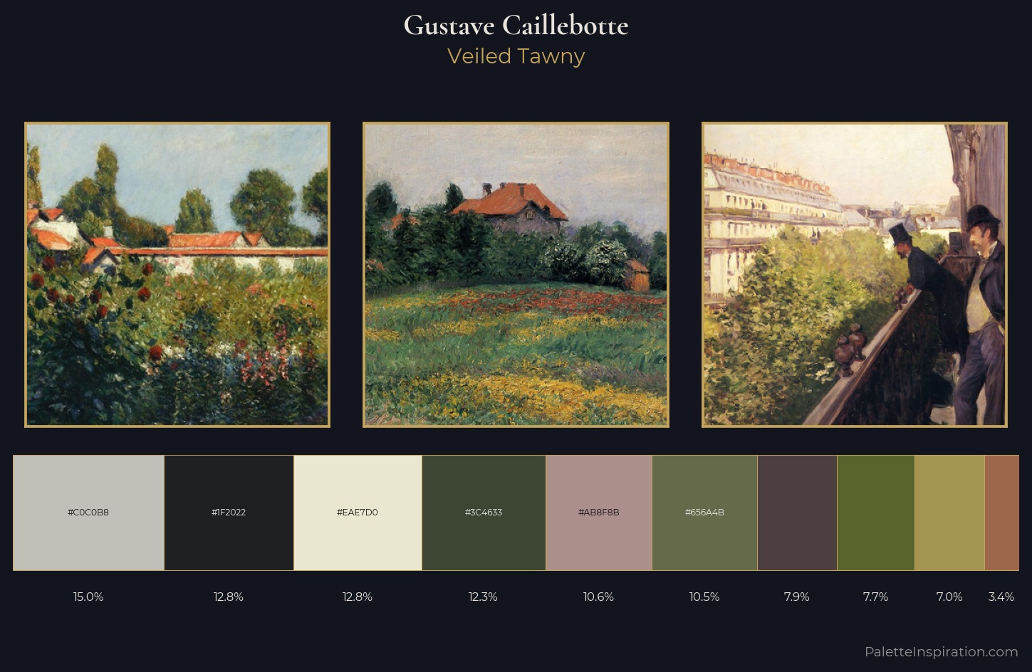 Gustave Caillebotte Palette 10 — Veiled Tawny