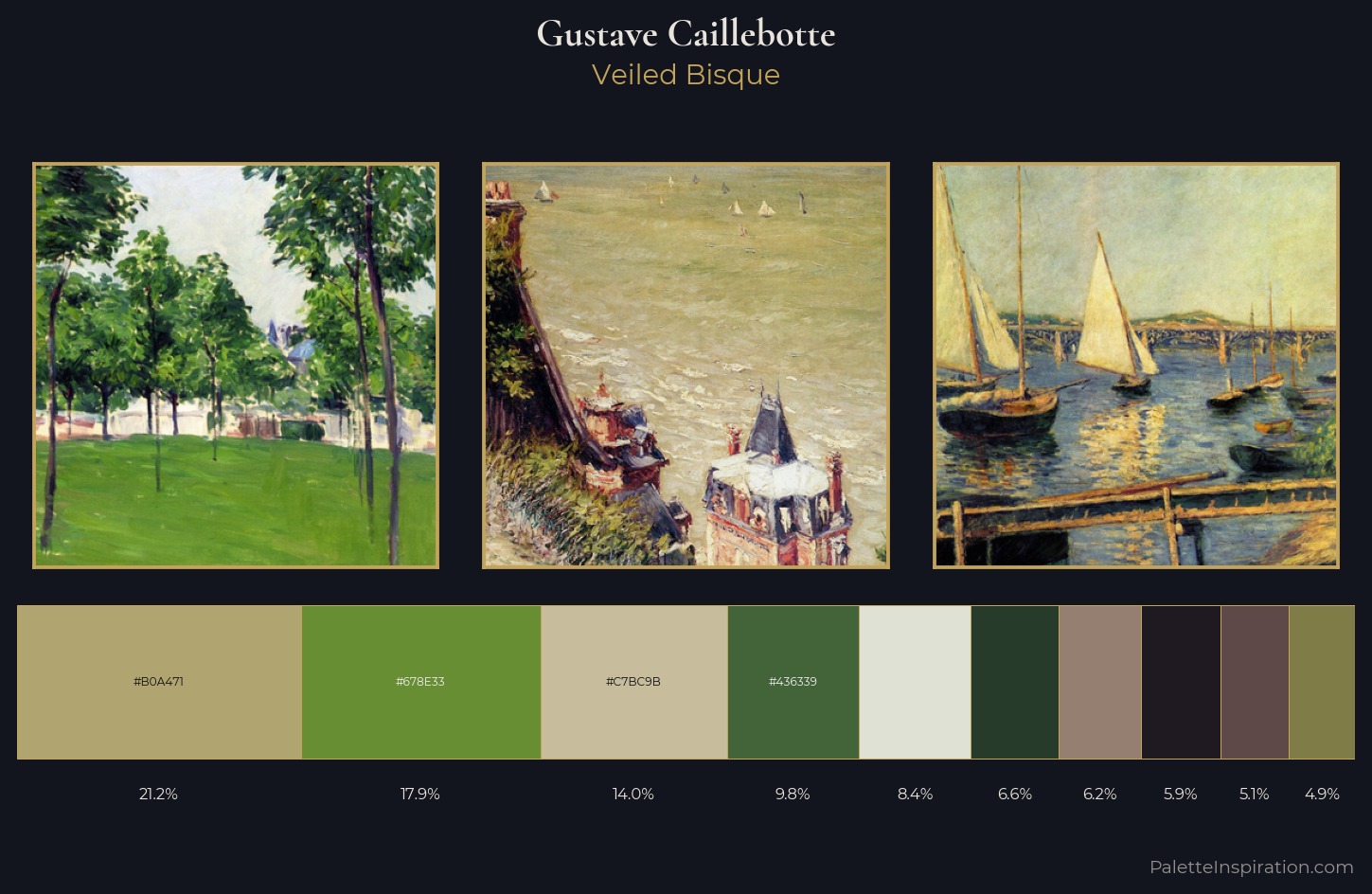 Gustave Caillebotte Palette 11 — Veiled Bisque