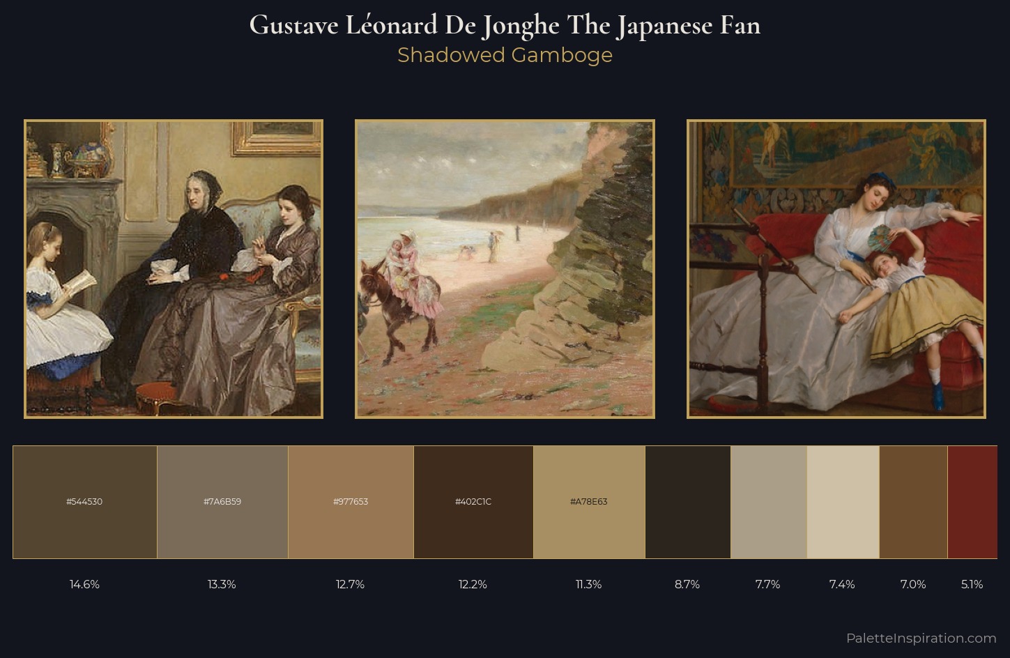 Gustave Léonard De Jonghe The Japanese Fan Palette 2 — Shadowed Gamboge