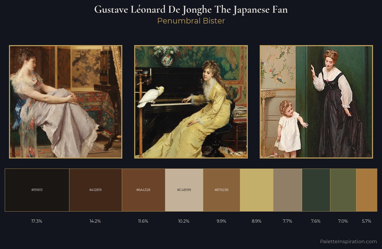 Gustave Léonard De Jonghe The Japanese Fan Palette 3 — Penumbral Bister