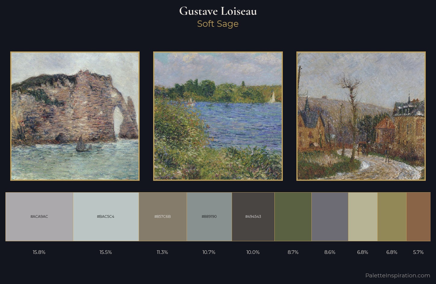 Gustave Loiseau Palette 7 — Soft Sage