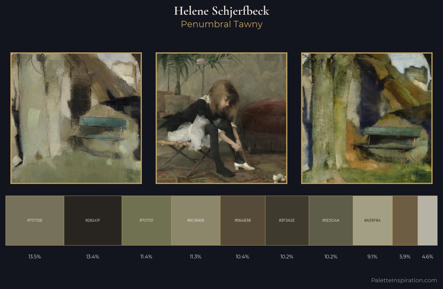 Helene Schjerfbeck Palette 8 — Penumbral Tawny