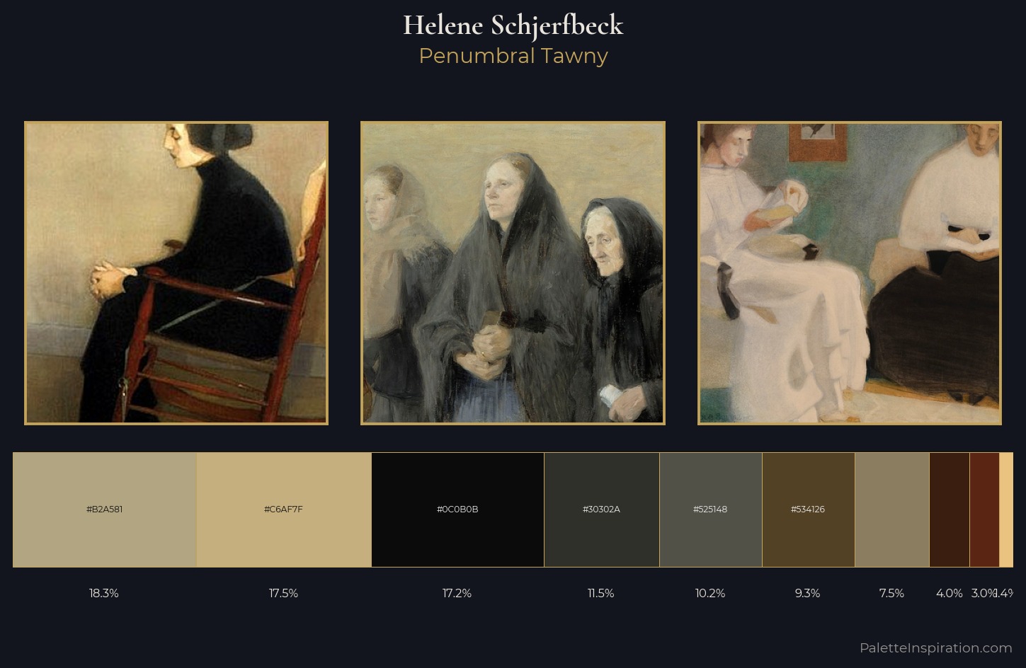 Helene Schjerfbeck Palette 10 — Penumbral Tawny