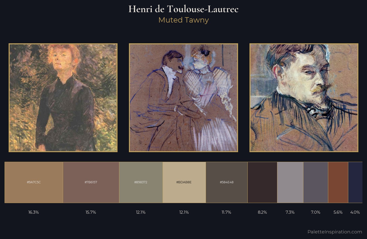 Henri de Toulouse-Lautrec Palette 14 — Muted Tawny