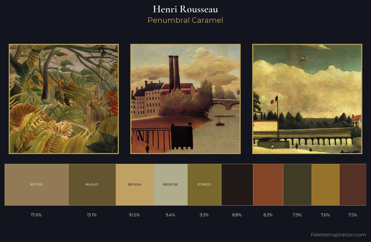 Henri Rousseau Palette 10 — Penumbral Caramel