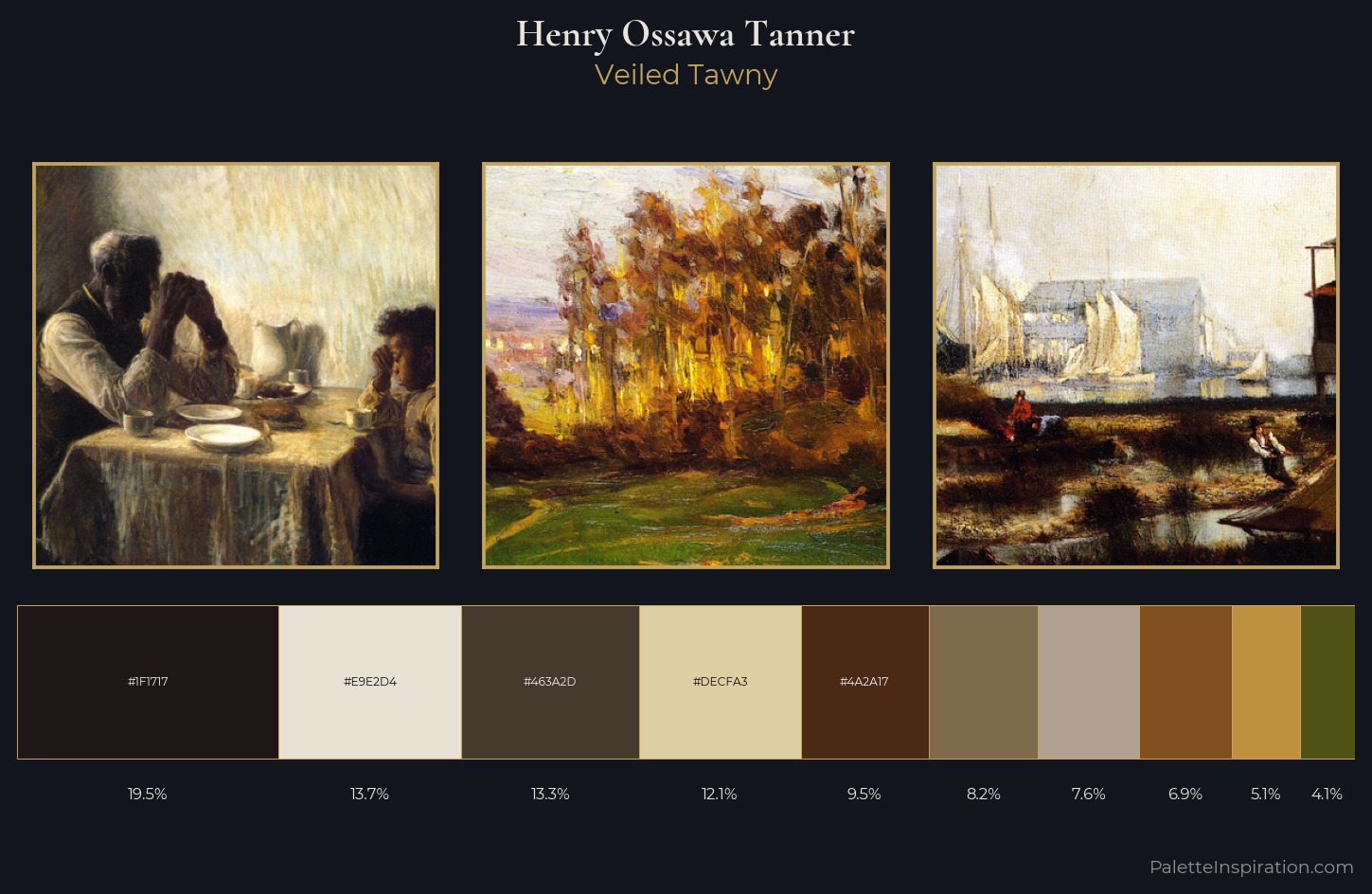 Henry Ossawa Tanner Palette 5 — Veiled Tawny