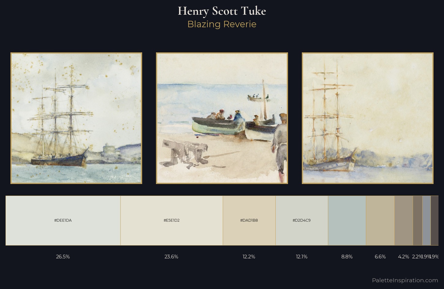 Henry Scott Tuke Palette 1 — Blazing Reverie