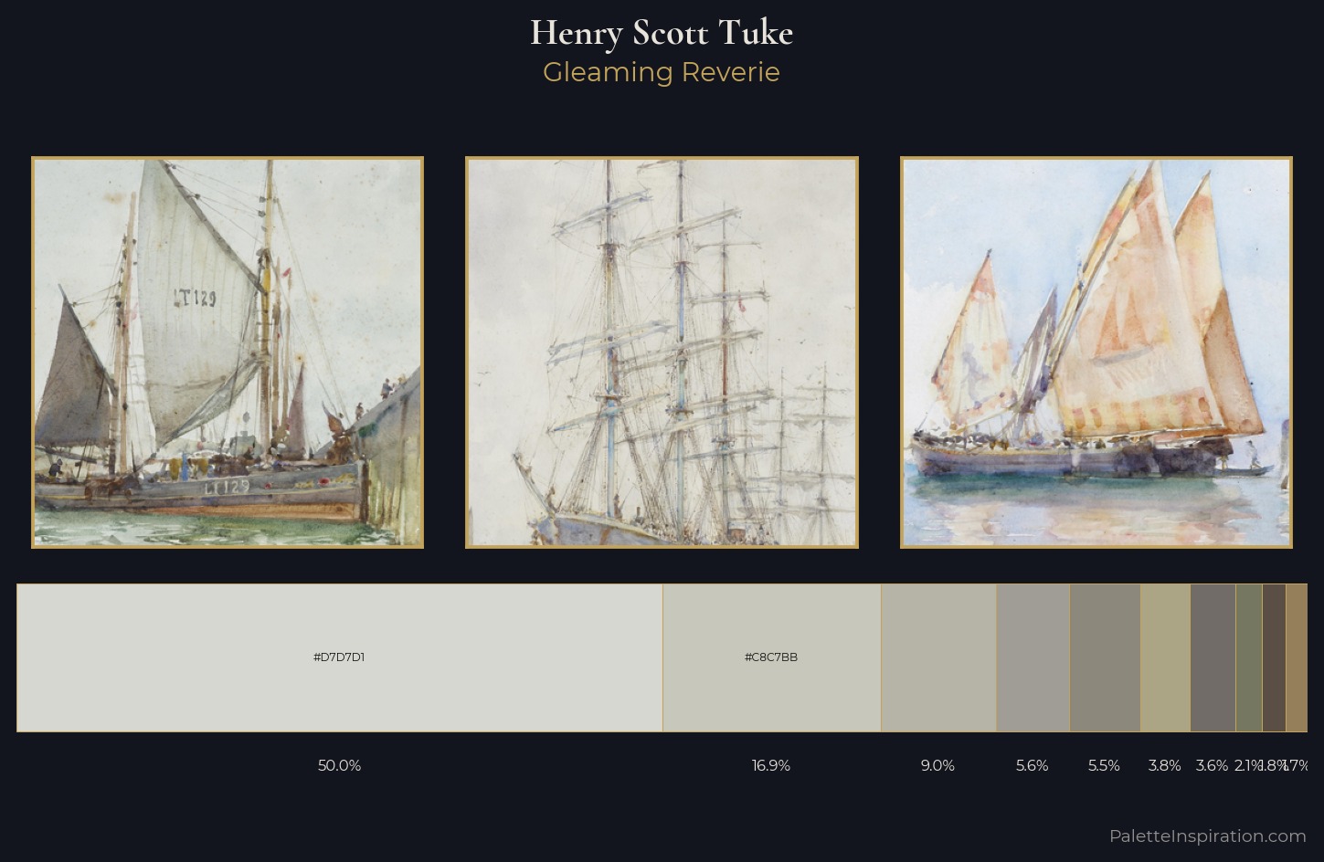 Henry Scott Tuke Palette 4 — Gleaming Reverie
