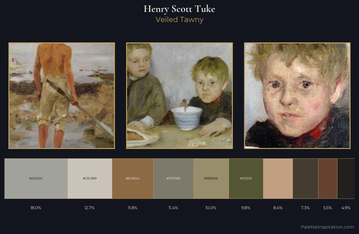 Henry Scott Tuke Palette 6 — Veiled Tawny