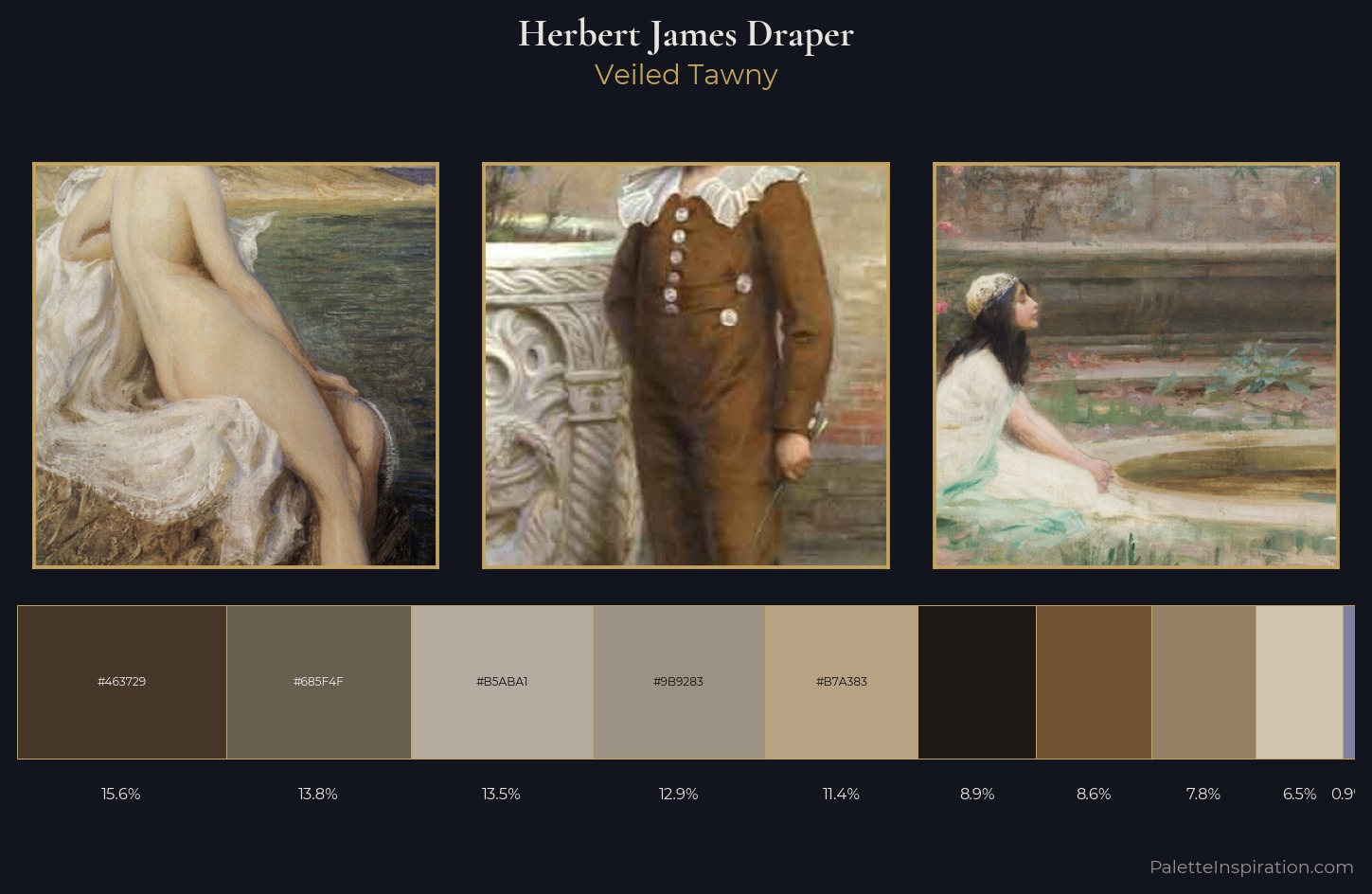 Herbert James Draper Palette 2 — Veiled Tawny