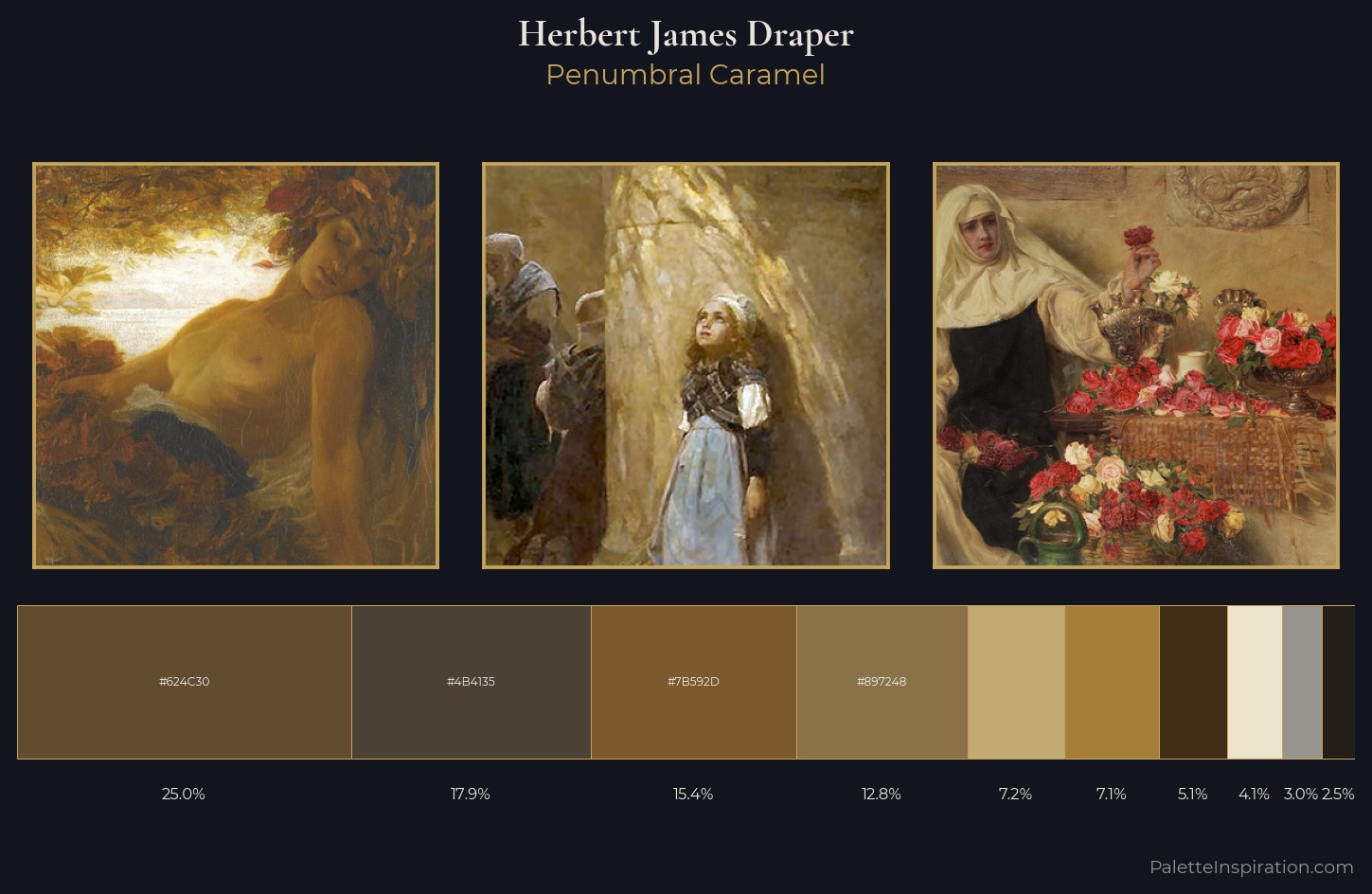 Herbert James Draper Palette 5 — Penumbral Caramel