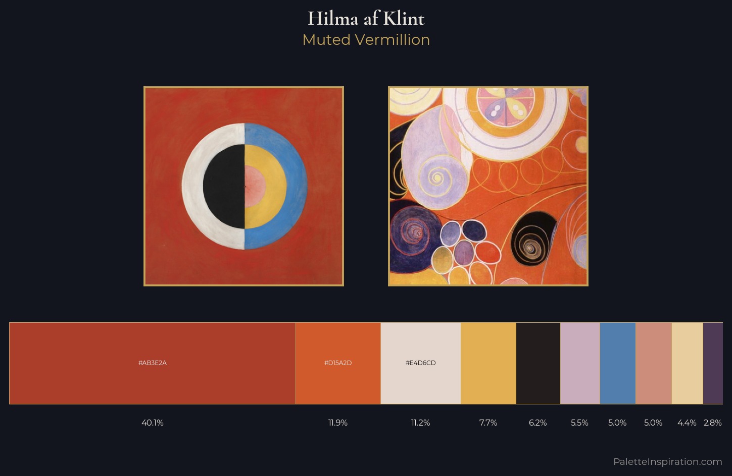 Hilma af Klint Palette 3 — Muted Vermillion