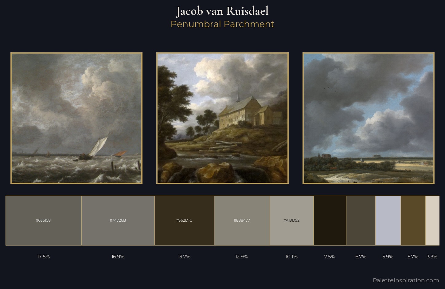 Jacob van Ruisdael Palette 4 — Penumbral Parchment