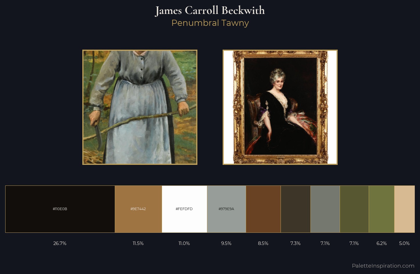 James Carroll Beckwith Palette 1 — Penumbral Tawny